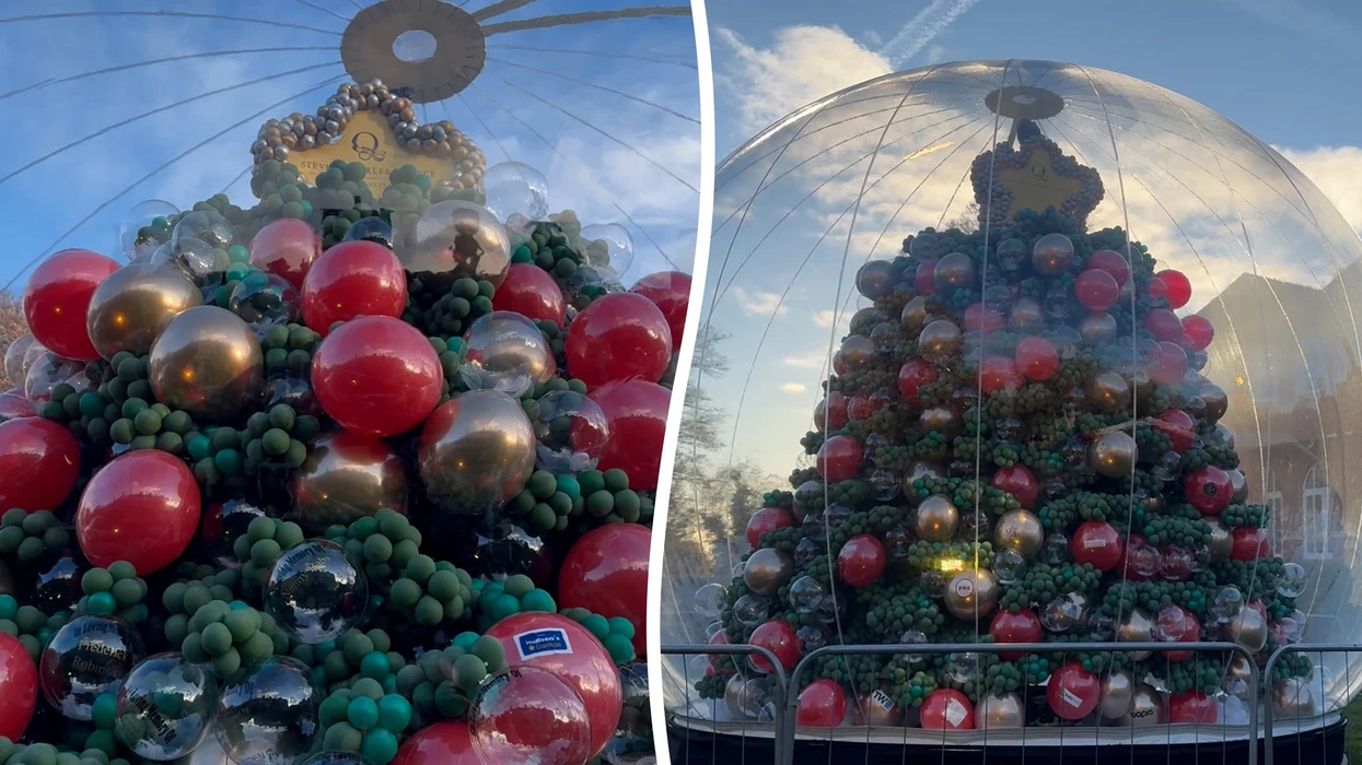 Pema e Krishtlindjeve në Angli arrin 25 metra, zbukuruar me mijëra balona