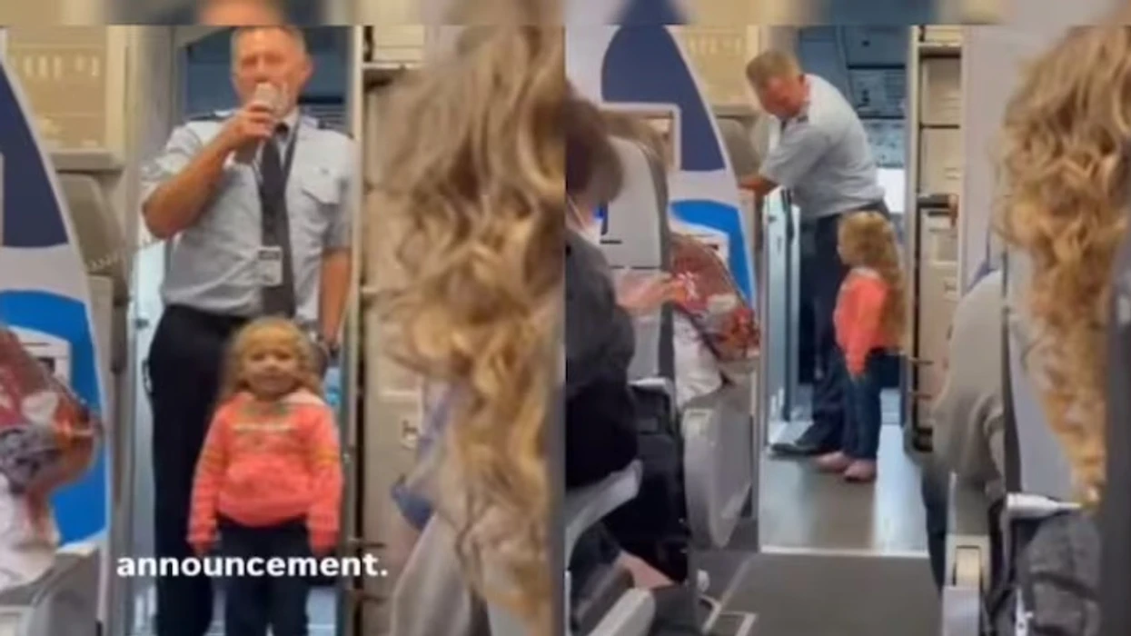 Gjesti i ëmbël i pilotit bën xhiron e rrjetit, e lejon 4-vjeçaren të bëjë njoftimin para fluturimit